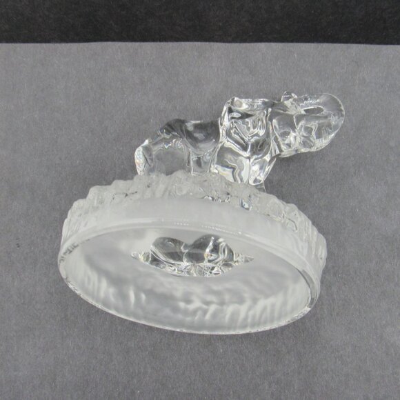 Crystal ELEPHANT Mom and BABY Calf Figurine on Frosted Base Vintage - Picture 9 of 11